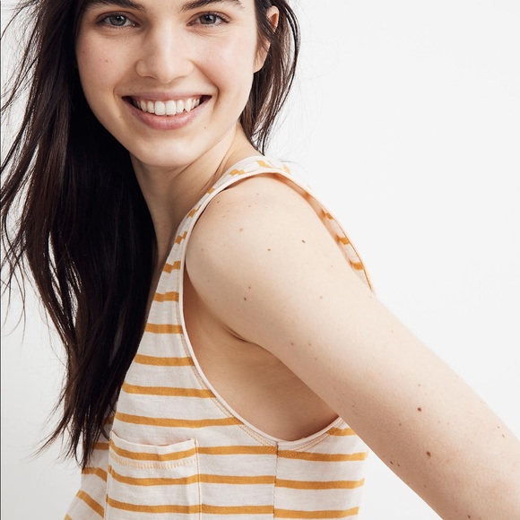 NWOT Madewell Whisper Cotton V-Neck Pocket Tank - Picture 2 of 3